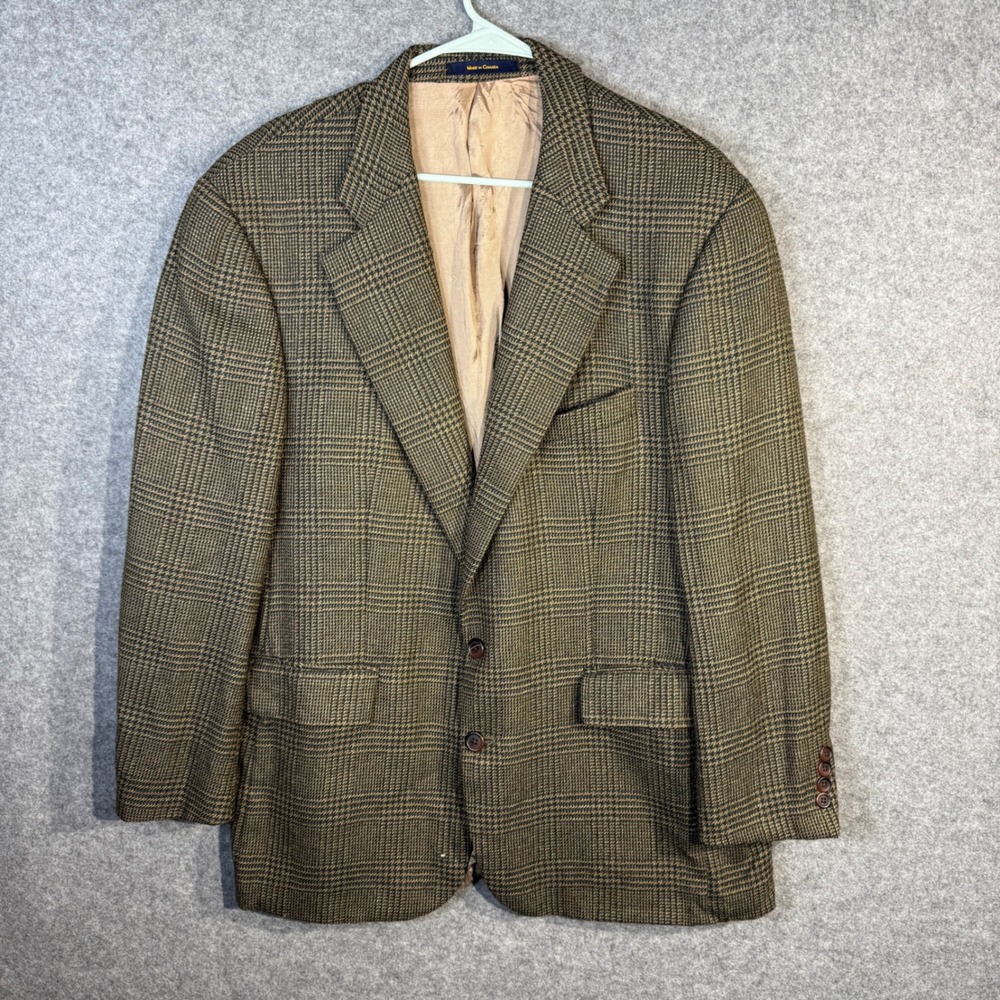 Polo University Club by Ralph Lauren Mens Wool Plaid Sport Coat Blazer 43R